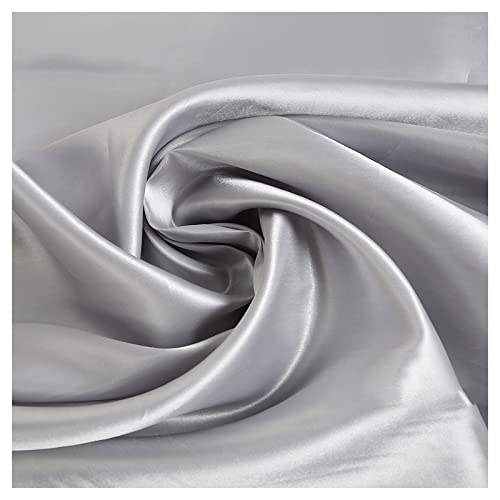 MUYUNXI Seidenstoff Seide Stoff Meterware Für Kleid Rock Abendkleid Pyjama Kleider BettwäSche Dekorationen 150 cm Breit Meterware Verkauft(Color:Silber grau) von MUYUNXI