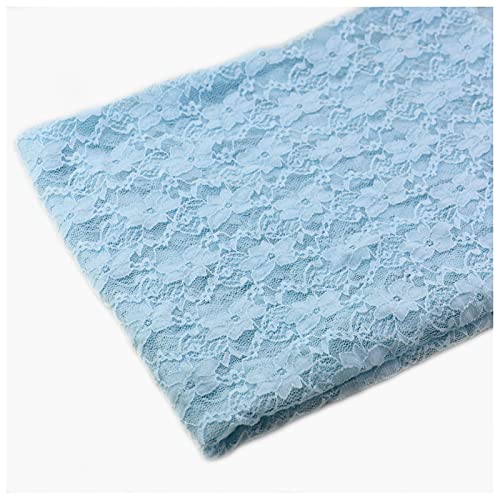 MUYUNXI Spitzenstoff Meterware Zum Nähen Für Nähen Handwerk Hochzeit Deko Party DIY Crafts 150 cm Breit Meterware Verkauft(Color:Hellblau) von MUYUNXI