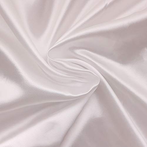 Satin Stoff Futterstoff Stoff Für Abendkleidung Kleider Mode Basteln Dekorationen Pyjama 150 Cm Breit Meterware Verkauft(Color:Weiß) von MUYUNXI