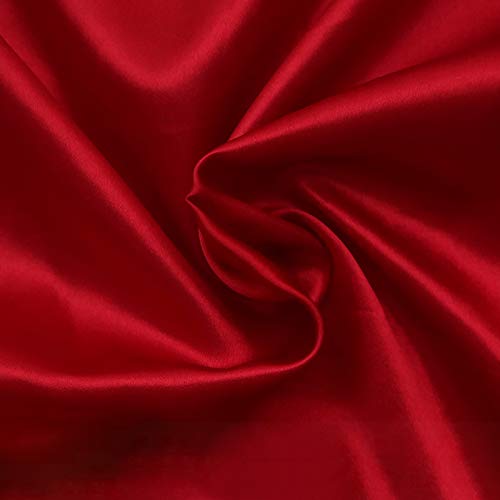 MUYUNXI Satin Stoff Futterstoff Stoff Für Abendkleidung Kleider Mode Basteln Dekorationen Pyjama 150 cm Breit Meterware Verkauft(Color:rot) von MUYUNXI
