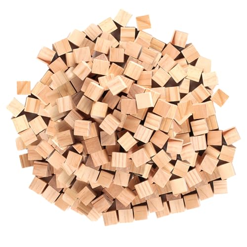 500 x Holz Würfel 10mm Kleine Holzwürfel zum Basteln, Holzwürfel Blanko Natürliche, Quadrat Holzklötzchen zum Basteln, Bastelklötzchen, Holzklötze zum Basteln für DIY Handwerk Zahlen Malen Deko von MUZHUPGUZ