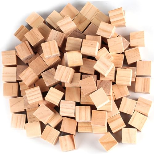 55 x Holz Würfel 30mm Kleine Holzwürfel zum Basteln, Holzwürfel Blanko Natürliche, Quadrat Holzklötzchen zum Basteln, Bastelklötzchen, Holzklötze zum Basteln für DIY Handwerk Zahlen Malen Deko von MUZHUPGUZ