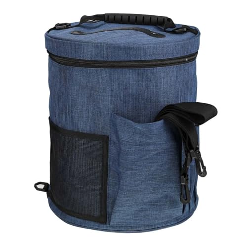 Stricktasche, Stricktasche, gewebte Aufbewahrungstasche, Garnaufbewahrung, Stricktasche, große Garn-Stricktasche for Häkelnadeln und Stricknadeln, Garnknäuel, Trommel(Blue) von MUZIT