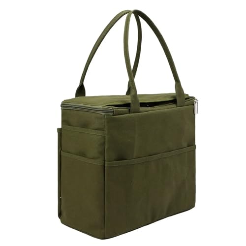 Stricktasche, Stricktasche, großes Fassungsvermögen, Tragetasche, Organizer, Canvas-Garn-Aufbewahrungstasche, solide Häkeltasche mit mehrlagigen Taschen for Haken, Stricknadeln(Green) von MUZIT