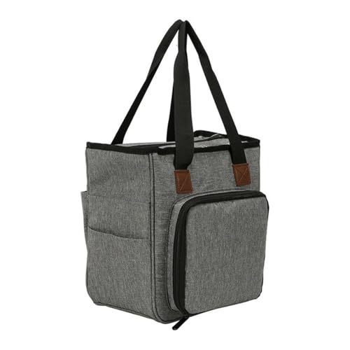 Stricktasche, Stricktasche, leere Strick-Aufbewahrungstasche, Häkeltasche, multifunktionale Häkel- und Strick-Tragetaschen, großes Fassungsvermögen, DIY-Nadel, Kunsthandwerk, Garntasche(Grey) von MUZIT