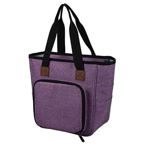 Stricktasche, Stricktasche, leere Strick-Aufbewahrungstasche, Häkeltasche, multifunktionale Häkel- und Strick-Tragetaschen, großes Fassungsvermögen, DIY-Nadel, Kunsthandwerk, Garntasche(Purple) von MUZIT