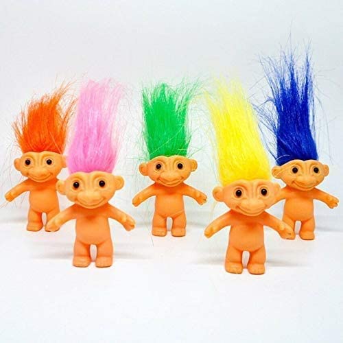 MVS Wholesale Große Tüte mit 100 x Lucky Retro Trolls Figuren, ideal als Partytütenfüller und Gastgeschenke, Pinata-Preise, Goody Bags und Kuchendekoration von WOOTONG