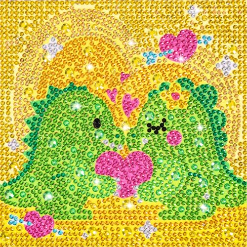 MWOOT Dinosaurier Diamond Art Painting,DIY 5D Diamant Malerei Kits Malen nach Zahlen für Anfänger,Voller Rhinestones Pasted Painting Bilder Stickerei Kristall Gem für Home Wanddekoration(15x15cm) von MWOOT