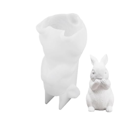 MWZBTG 2 Stück Silikon-Hasen-Statuenform Zum Basteln, Ostern Kaninchen Silikonform, Silikonform Kerzenhalter Osterhase, Kaninchen Silikonformen Gießformen Ostern, Silikonform Für Hasen, 10.8cm von MWZBTG