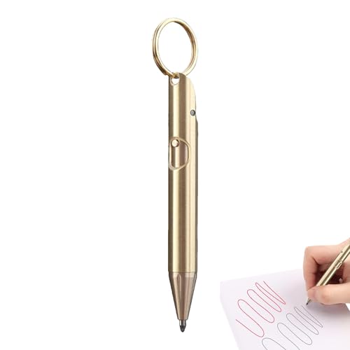 MWZBTG Kugelschreiber, Messing-Klickstift - Business Click Pen - Professioneller Taschen-Kugelschreiber aus Messing, multifunktionaler Schreibstift-Schlüsselanhänger für Unternehmen, Schule von MWZBTG