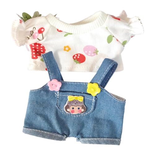 MWZBTG Plüschpuppenkleidung,Babypuppenkleidung | Kreativer Plüsch-Puppenoverall, modisches Puppen-Outfit - Puppenspielzeug-Kleidung, Trendiger Puppenkleidungsanzug für 15 cm große Plüschpuppen von MWZBTG