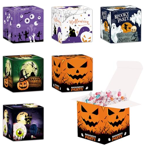 6 Stück Halloween Süßigkeit Taschen, Candy Boxes, Party Cookie Boxes, Geschenkboxen für Glückliche Halloween Party Geschenkartikel, Halloween Dekorationen Wiederverwendbar von MXJFYY