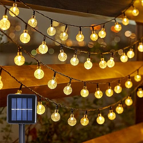 Led lichterkette Innen Außen, 100 LEDs Kugel Lichterkette, 12M 8 Modi Wasserdicht Lichterketten Solar Blasen kugel Lichter für Weihnachten, Hochzeit, Party, Garten, Schlafzimmer von MXJFYY