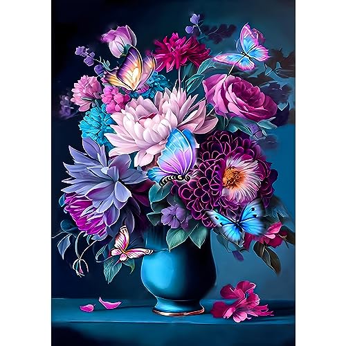 MXJSUA 5D Blumen Diamond Painting Set für Erwachsene, Diamant Painting Bilder als Geschenk, Diamond Painting Zubehör Kits für Home Deco (30x40cm) von MXJSUA