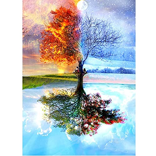 MXJSUA 5D Diamanten Gemälde Set zum Selbermachen, Diamond Painting Baum, Malen nach Zahlen, 5D DIY Diamond Painting, Diamond Painting Erwachsene, Zauberbaum, Diamond Painting Kinder für Wanddekor von MXJSUA