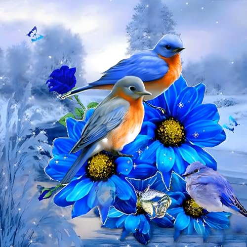 MXJSUA 5D Diamantmalerei Full Drill Kits Strass geklebt Arts Craft Home Wanddekoration 30x30cm Blue Bird von MXJSUA