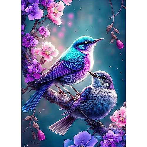 MXJSUA 5D Diamond Painting, Vogelblume Diamant Painting Kits Bilder für Erwachsene, DIY Diamant Malerei Diamond Painting Kinder Bilder Set 30x40cm für Wanddekor von MXJSUA