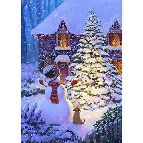 MXJSUA 5D Diamond Painting Erwachsene Weihnachten, 5D Diamant Painting Bilder Erwachsene, Weihnachten Diamond Painting Bilder Schneemann und Weihnachtsbaum Diamant Malerei Set 30x40 cm von MXJSUA