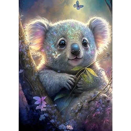 MXJSUA 5D Diamond Painting Set für Erwachsene, Koala Diamant Painting Bilder als Geschenk, Diamond Painting Zubehör Kits für Home Deco (30x40cm) von MXJSUA