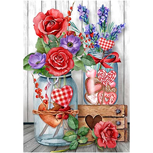 MXJSUA Diamond Painting Bilder Erwachsene, 5D Diamant Painting Bilder Erwachsene, Diamond Painting Rose Set, 5D Diamond Painting Bilder Blume, Diamant Malerei Diamant Painting Valentine's Day 30x40cm von MXJSUA