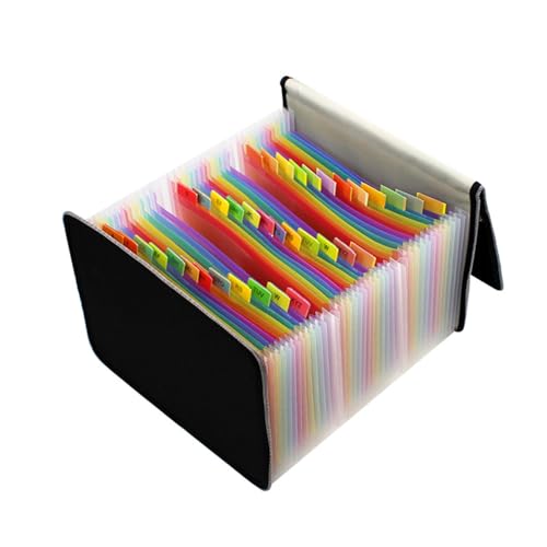 Aktenordner Bunte Organklammer aus Stoff, A5, mehrlagig, ständerfähig, Dokumententasche, Lieferschein, Rechnung, Aufbewahrung, Klemmmappe(Black) von MXMZSRTH