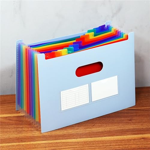 Aktenordner Multi A4 Organ Pack Ordner Regenbogen Mini Daten Ordner Stehend Ticket Datei Ordner 2 stücke Set(Blue2) von MXMZSRTH