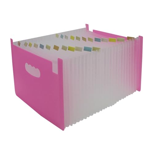 Aktenordner Stehende mehrschichtige Orgeltasche, Teleskop-A4-Ordner, Desktop-Organisation, Studentenunterlagen, Aufbewahrung von Testpapier-Aktentasche(Pink) von MXMZSRTH