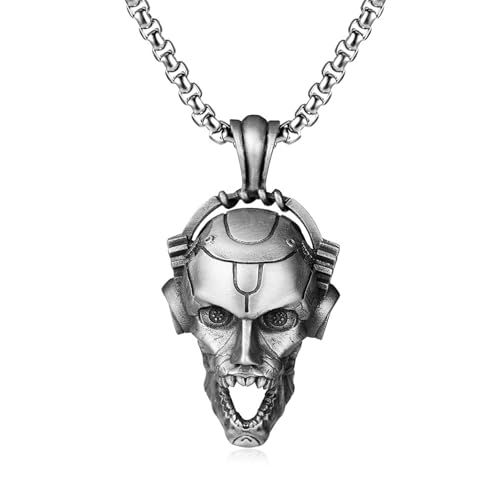 MXMZSRTH Halskette mit Punk-Anhänger Punk Hip Hop Personalisierte Männliche Anhänger Halskette Herrenschmuck Halloween Halskette von MXMZSRTH