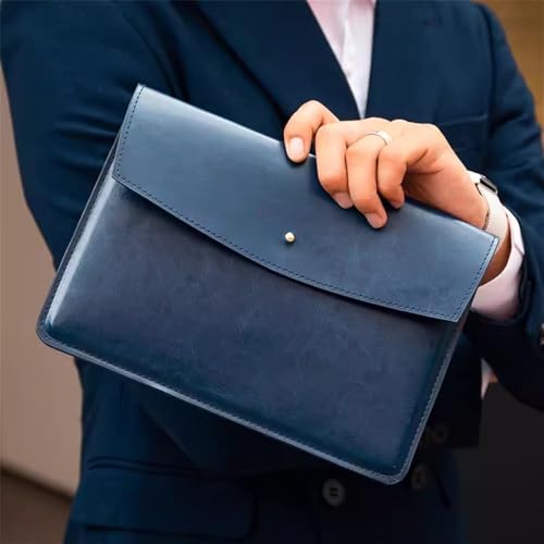 Umschlag-Dokumentenhalter Business Leder Clutch Tragbare Dokumententasche(Blau) von MXMZSRTH