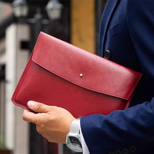 Umschlag-Dokumentenhalter Business Leder Clutch Tragbare Dokumententasche(Red) von MXMZSRTH