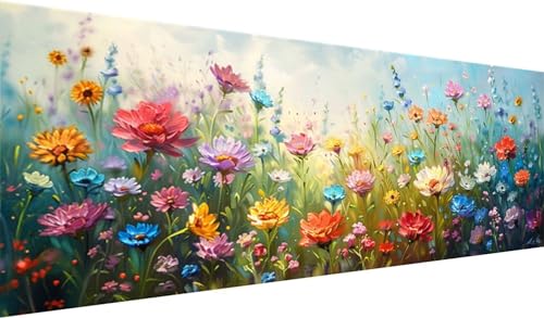 Blume Diamond Painting Groß XXL 100x40cm, Basteln Erwachsene Diamond Painting Set, 5D DIY Abstrakt Diamant Painting Bilder Erwachsene, Diamond Painting Set mit Zubehör für Zimmer Wanddeko, Geschenke von MXRUOO