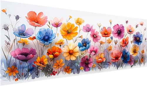 Blume Diamond Painting Groß XXL 130x50cm, Basteln Erwachsene Diamond Painting Set, 5D DIY Farbe Diamant Painting Bilder Erwachsene, Diamond Painting Set mit Zubehör für Zimmer Wand Deko und Geschenke von MXRUOO