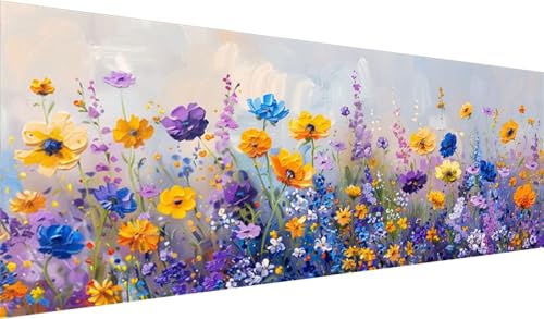 Blume Diamond Painting Groß XXL 80x30cm, Basteln Erwachsene Diamond Painting Set, 5D DIY Malerei Diamant Painting Bilder Erwachsene, Diamond Painting Set mit Zubehör für Zimmer Wand Deko und Geschenke von MXRUOO