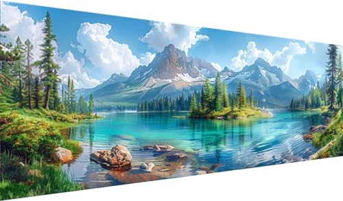 Diamond Painting Erwachsene, Diamant Painting Bilder See, 5D DIY Diamond Painting Kunst Set, Diamant Painting Bilder Erwachsene, Berg Diamond Painting XXL Set für Home Wanddeko, Geschenke 180x70cm von MXRUOO