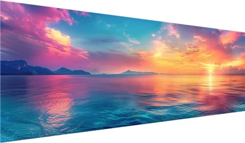 Diamond Painting Erwachsene, Diamant Painting Bilder Sonnenuntergang, 5D DIY Diamond Painting Kunst Set, Diamant Painting Bilder Erwachsene, Ozean Diamond Painting XXL Set für Home Wanddeko 250x100cm von MXRUOO