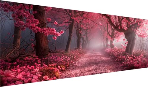 Diamond Painting XXL 100x40 cm, DIY Baum Diamant Painting Bilder, 5D Kirschblüten Diamond Painting Set, Diamant Kristall Strass Kreuzstich Painting, Diamond Painting Erwachsene, Wand Deko Wohnzimmer von MXRUOO