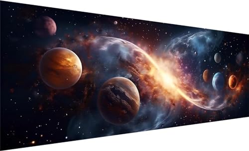 Diamond Painting XXL 120x40 cm, DIY Planet Diamant Painting Bilder, 5D Universum Diamant Malerei Set, Diamant Kristall Strass Kreuzstich Painting, Diamond Painting Erwachsene Zimmer Dekoration V-8 von MXRUOO