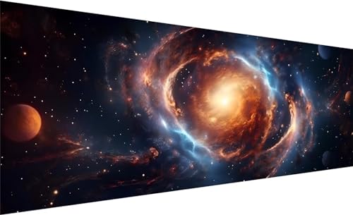 Diamond Painting XXL 120x40 cm, DIY Universum Diamant Painting Bilder, 5D Geheimnis Diamant Malerei Set, Diamant Kristall Strass Kreuzstich Painting, Diamond Painting Erwachsene Zimmer Dekoration Y-7 von MXRUOO