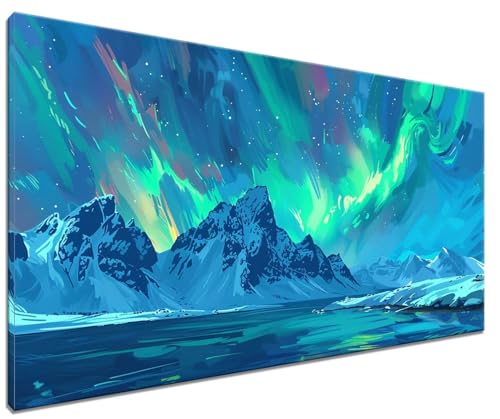 Malen Nach Zahlen Erwachsene Polarlicht, DIY Handgemalt Ölgemälde Leinwand Kits, DIY Set Erwachsene Anfänger Paint by Numbers Malen Nach Zahlen Gletscher zur Heimdekoration, Kein Rahmen (60x80cm) N-5 von MXRUOO