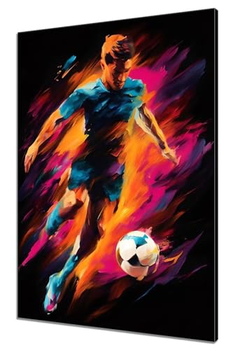 Malen Nach Zahlen Fußball, DIY Malen nach Zahlen Sport für Anfänger und Erwachsene, Bastelset Erwachsene Paint by Numbers Ölgemälde mit 3 Pinsel, Acrylfarbe für Home Wanddeko (Ohne Rahmen) 50x70cm J-8 von MXRUOO