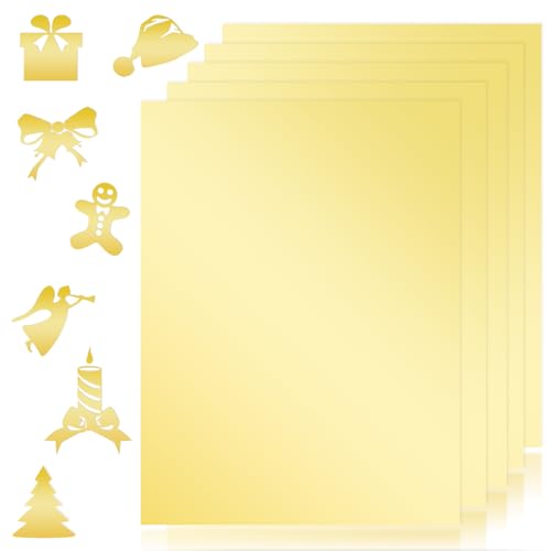 A4 Golden Mirror Cardstock Paper, 20 Blatt Metallic Gold Kartonpapier, Metallic Reflective Paper für DIY Kunstdruckpapier Basteln Scrapbook Kreative Dekoration Schulbedarf von MXTIMWAN