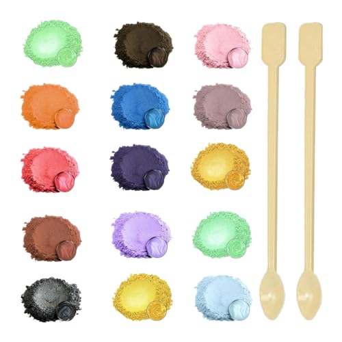 15Farbe Für gießpulver. 3 gr. for Candle Making Set, Colour Pigments for Casting Powder, Bath Bombs DIY Pigment Powder for Soap Paint, Candle, Cosmetic, SlimeSlime von MXYZQDE