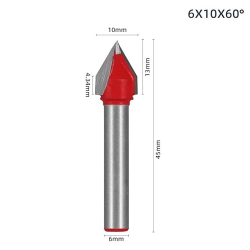 V Nutfräser,Nut-Fräser für die Holzbearbeitung,3D Wolfram Stahl Holzbearbeitung CNC Fräser Scharfe V-nut Schneidwerkzeug Schaftfräser mit 6mm Schaft,60/120 Grad, 10/16/22/32mm Breite (S) von MYAYD