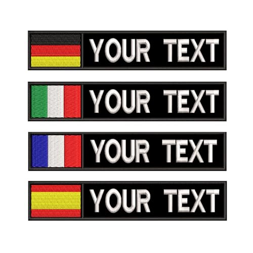 2 Stücke Benutzerdefinierter Name Patch, personalisierte taktische Moral gestickte Namenspatches mit deutscher Flagge Patch für taktische Rucksäcke Hüte Kappen Taschen Militärweste von MYDHCG