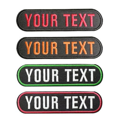 Benutzerdefinierte Name Patches, personalisierte Stickerei Ihr Name Patch Tag für Rucksäcke, Uniformen, Jacken, Motorrad, 2PCS Haken und Schleife/Eisen auf Motorrad Patches von MYDHCG