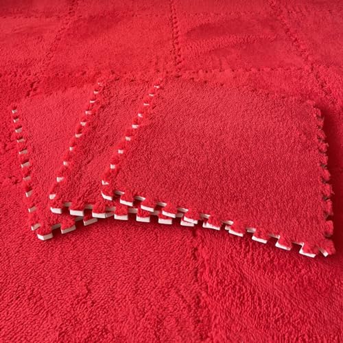 80-Teiliges Puzzle-Bodenset Aus Plüschschaum, Puzzle-Bodenset, Spielmatte für Wohnzimmer, Bodenteppiche, Ineinander Greifende Teppichfliesen von MYIESAXL