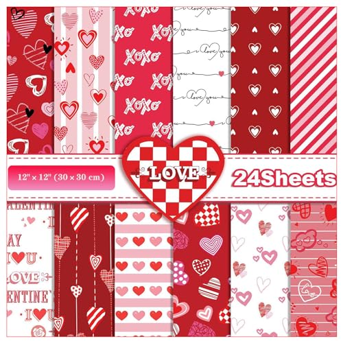 International Scrapbooking Pad,Pads Papier, Scrapbooking-Blöcke aus Papier, internationales Scrapbooki-Valentinstag-Musterpapier von MYJSYDZ