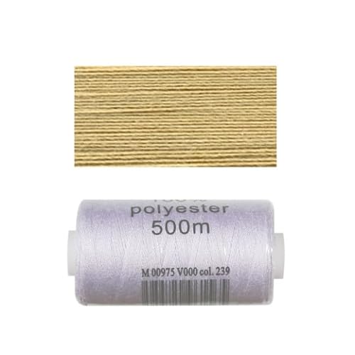 2 Spulen 500 m Polyestergarn – Farbe Champagner 579-407 von MYMERCERIE