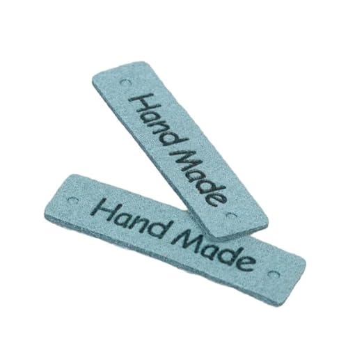 5 Etiketten "Handmade", 40 x 10 mm, blau von MYMERCERIE