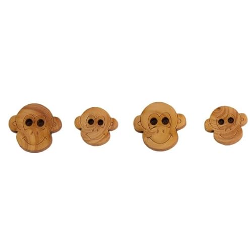 6 Holzknöpfe für Kinder, Affe, Größe 18 mm von MYMERCERIE